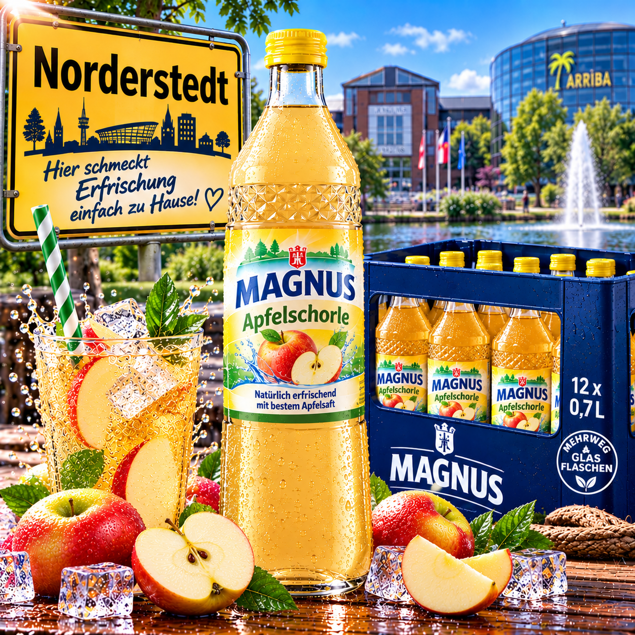 Magnus Apfelschorle (12/0,7 Ltr. Glas MEHRWEG)