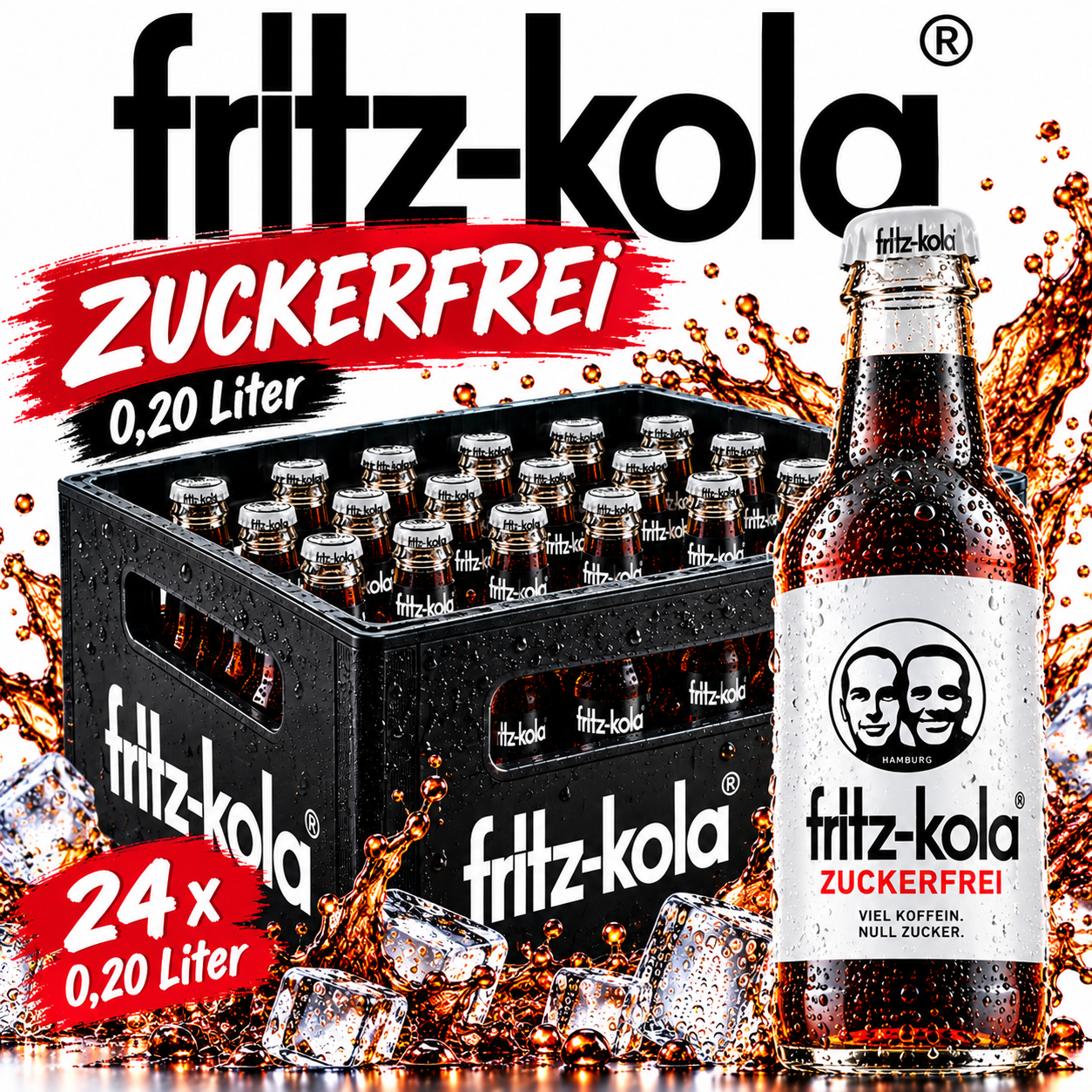fritz -kola zuckerfrei (24/0,2 Ltr. Glas MEHRWEG)