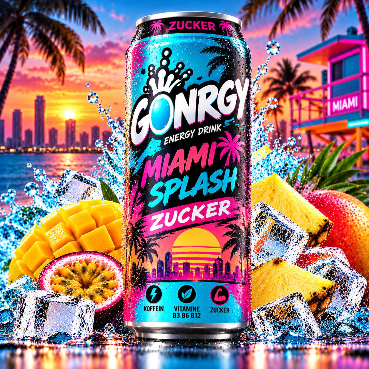 Gönrgy Miami Splash Zucker (24/0,50 Ltr. Dose EINWEG)