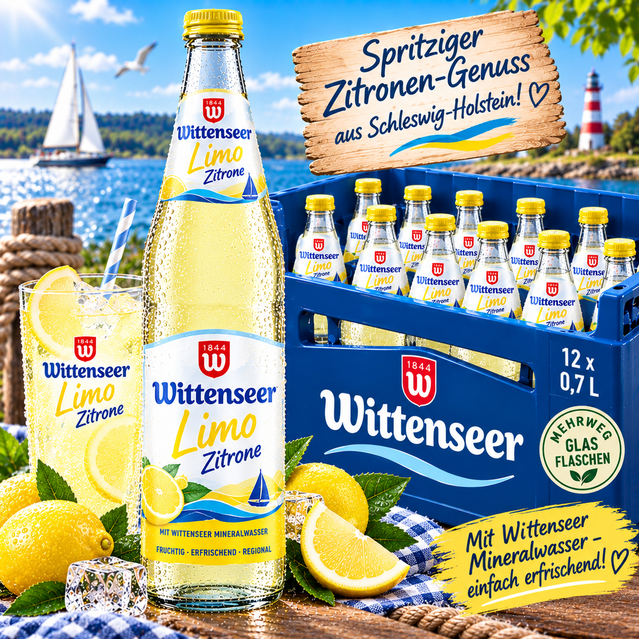 Wittenseer Limo Zitrone (12/0,7 Ltr. Glas MEHRWEG)