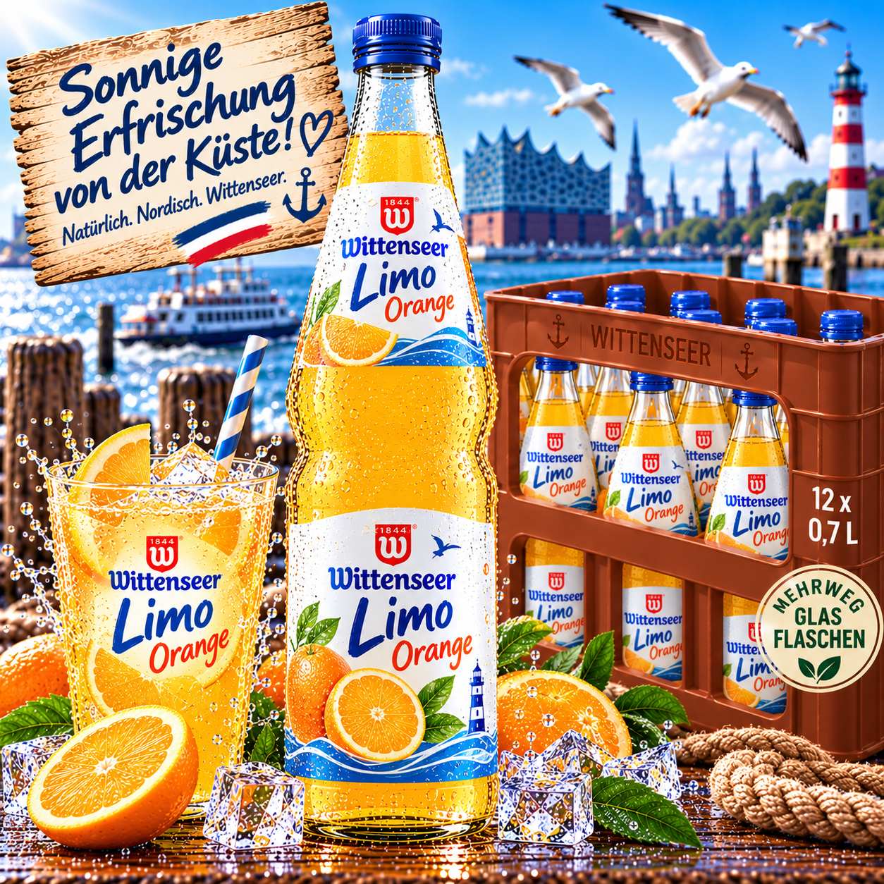 Wittenseer Limo Orange (12/0,7 Ltr. Glas MEHRWEG)